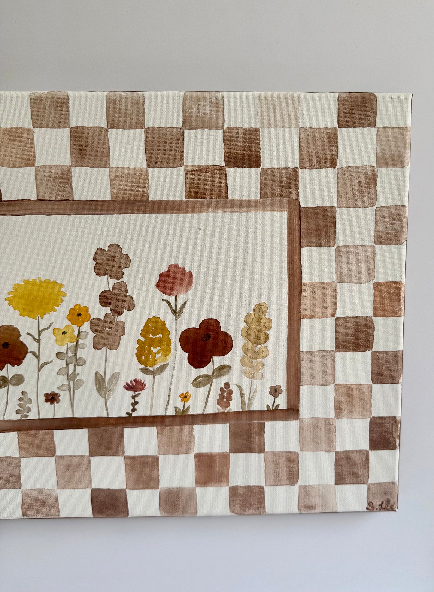 Earthy Neutral Florals - Original Painting - Wildflower Nursery Art