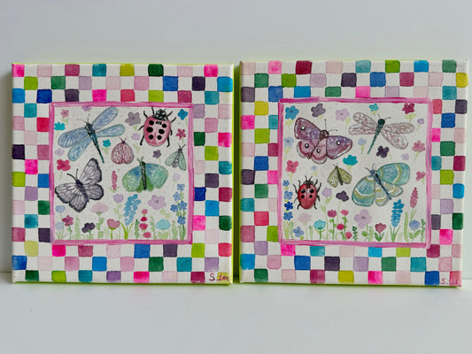 Shimmering Butterflies, Moths, Ladybugs & Dragonflies - Original Painting Set