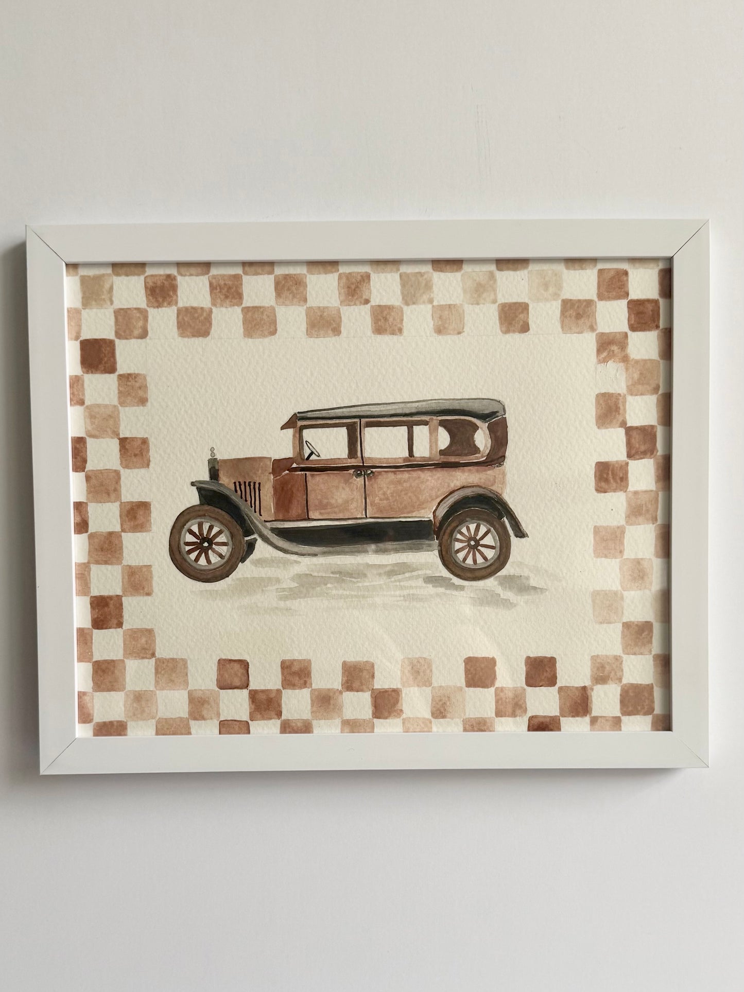 Vintage Car - Original Painting - Toddler Boy/Nursery Art