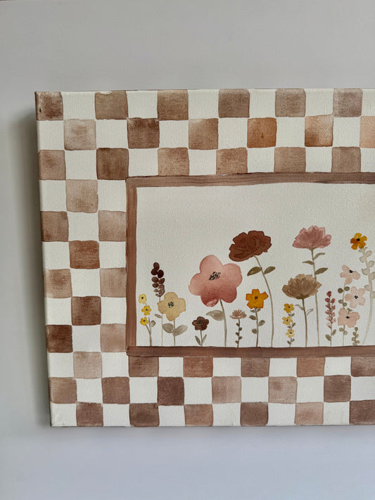 Earthy Neutral Florals - Original Painting - Wildflower Nursery Art