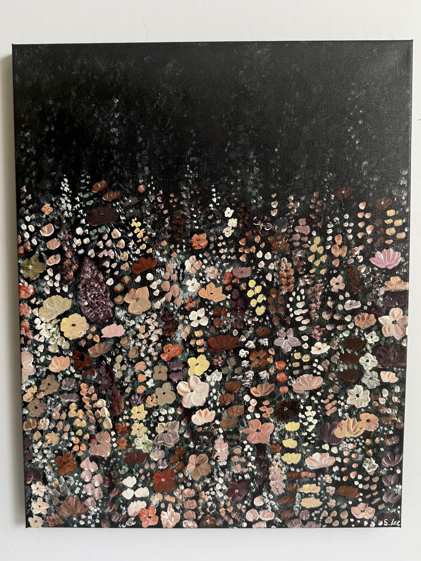 Earthy Neutral Wildflowers - Original Painting