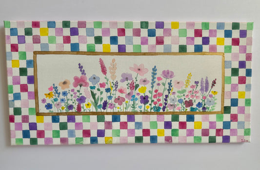 Colorful Wildflowers - Original Painting - Girls Room Wall Art Floral