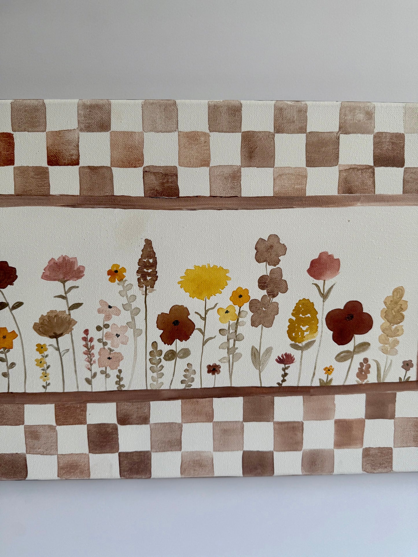 Earthy Neutral Florals - Original Painting - Wildflower Nursery Art
