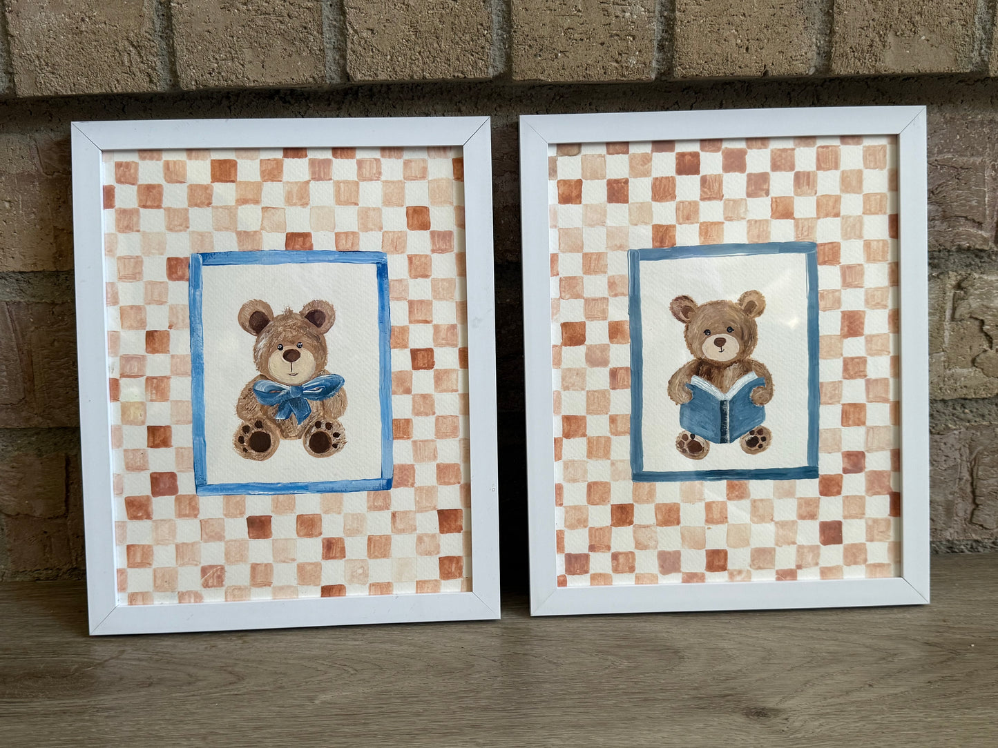 Nursery Teddy Bears Hand Painted Wall Art Set - Teddy Bear Nursery Art