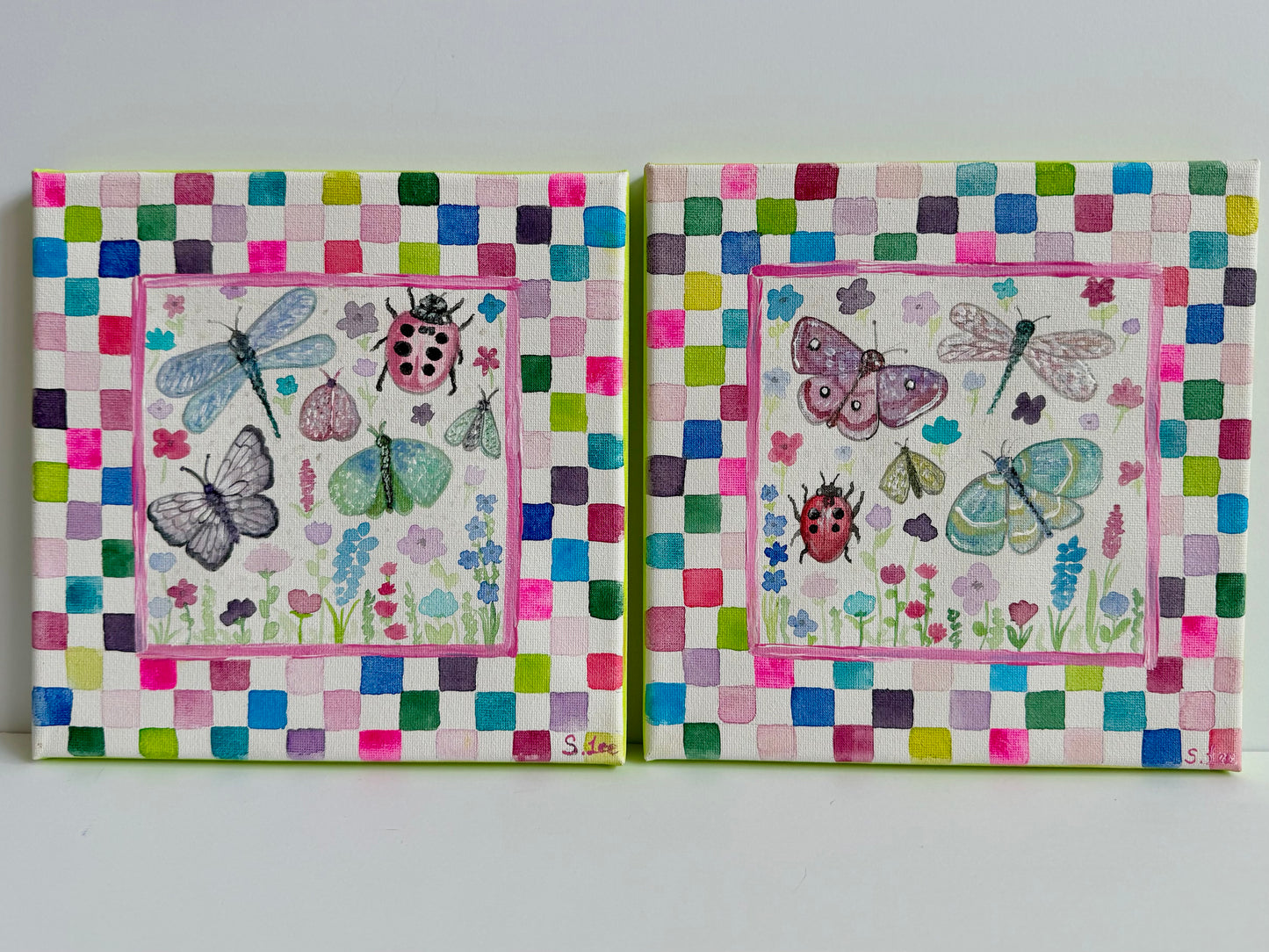 Shimmering Butterflies, Moths, Ladybugs & Dragonflies - Original Painting Set
