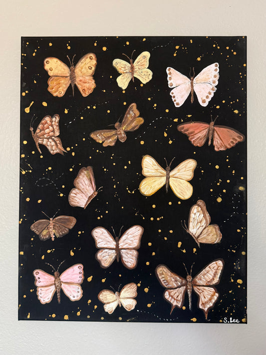 Butterfly Painting on Canvas - Midnight Butterflies - Original Painting