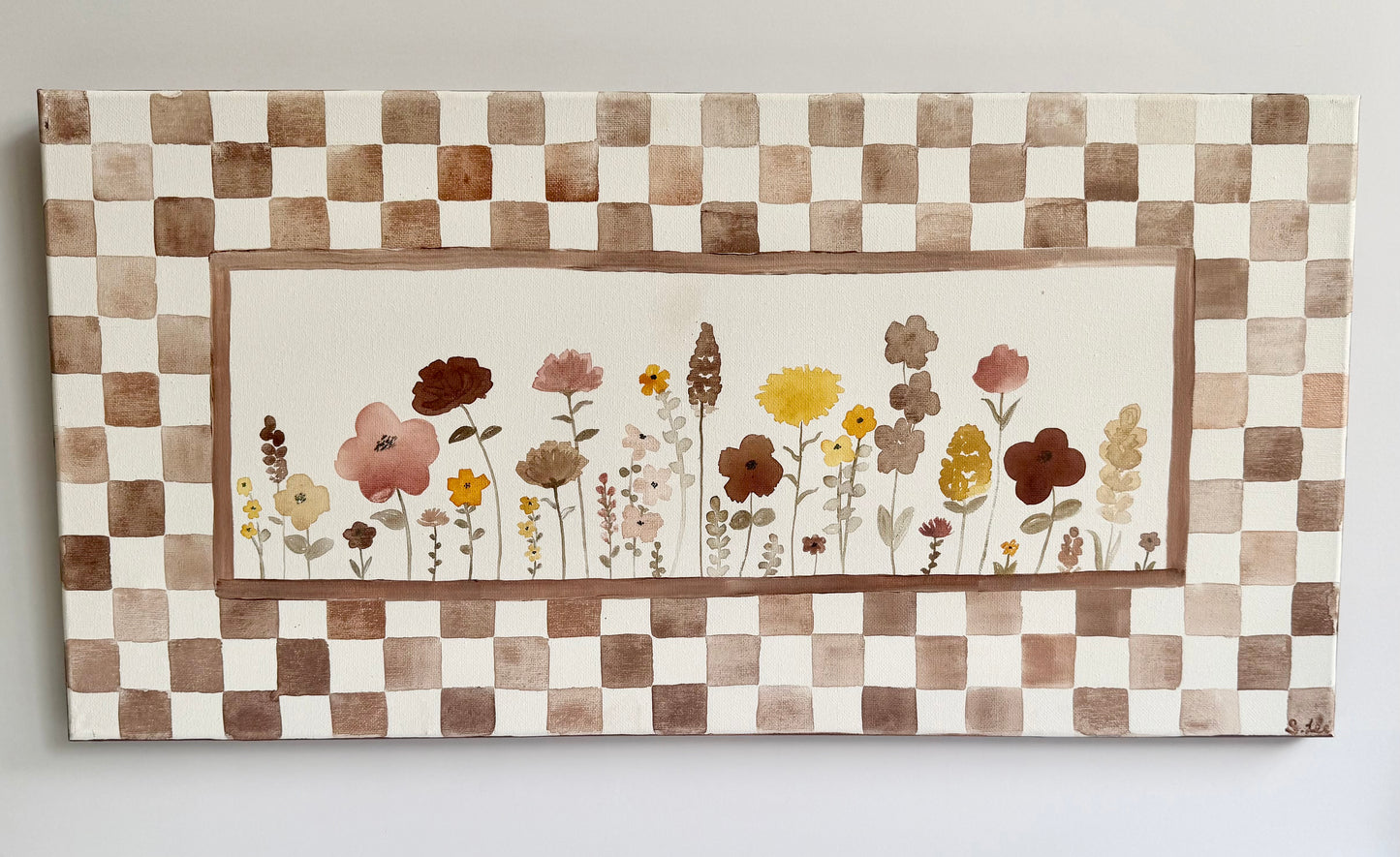 Earthy Neutral Florals - Original Painting - Wildflower Nursery Art
